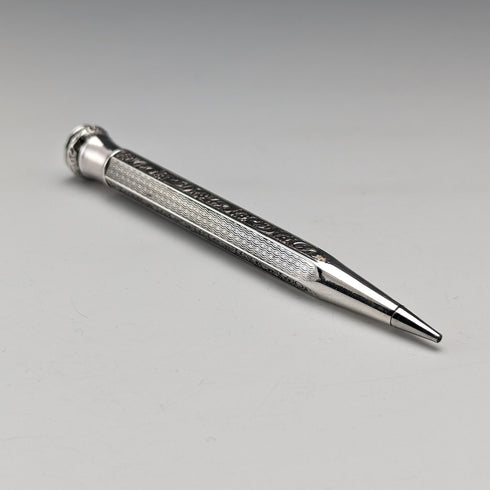 Early 20th Century Antique Flower Engraving 835 Silver Propelled Mechanical Pencil